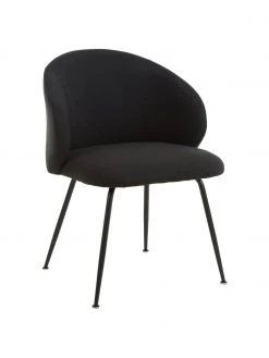 Westwing Collection Polsterstühle Luisa in Schwarz, 2 Stück, B 59 x T 58 cm