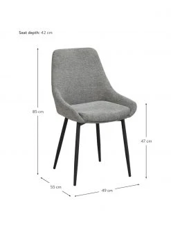 Rowico Polsterstühle Sierra in Grau, 2 Stück, B 49 x T 55 cm -Esszimmer Verkäufe Polsterstuhle Sierra in Grau 2 Stuck 2