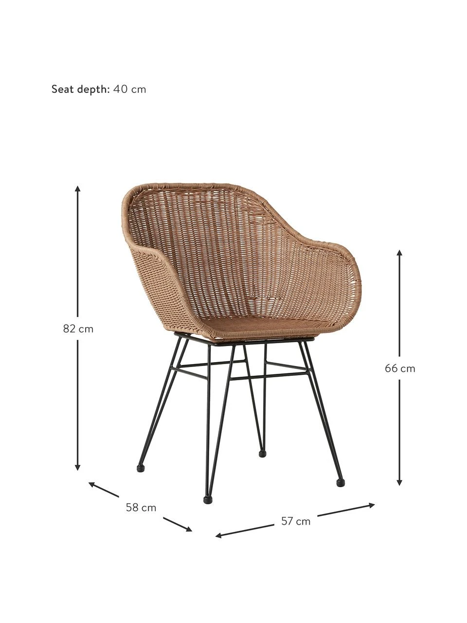 Westwing Collection Polyrattan-Armlehnstühle Costa, 2 Stück, B 57 x T 58 cm 7 Westwing Collection Polyrattan-Armlehnstühle Costa, 2 Stück, B 57 x T 58 cm – Bild 5