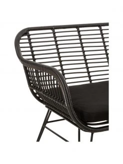 Westwing Collection Polyrattan-Sitzbank Costa in Schwarz, B 126 x H 81 cm -Esszimmer Verkäufe Polyrattan Sitzbank Costa in Schwarz 5