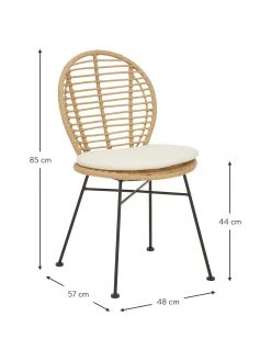 Westwing Collection Polyrattan-St&uuml;hle Cordula mit Sitzkissen, 2 St&uuml;ck, B 48 x T 57 cm -Esszimmer Verkäufe Polyrattan Stuhle Cordula mit Sitzkissen 2 Stuck 9