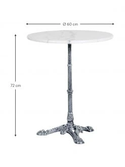 Brafab Runder Bistrotisch Loire mit Marmorplatte, &Oslash; 60 cm, Ø 60 x H 72 cm -Esszimmer Verkäufe Runder Bistrotisch Loire mit Marmorplatte O 60 cm 3