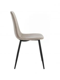 Runder Esstisch Gilda mit Samt-St&uuml;hlen in Beige, &Oslash; 110 cm, Ø 110 x H 75 cm -Esszimmer Verkäufe Runder Esstisch Gilda mit Samt Stuhlen in Beige O 110 cm 3