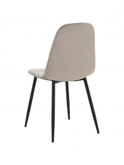 Runder Esstisch Gilda mit Samt-St&uuml;hlen in Beige, &Oslash; 110 cm, Ø 110 x H 75 cm -Esszimmer Verkäufe Runder Esstisch Gilda mit Samt Stuhlen in Beige O 110 cm 4