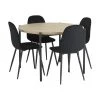 Runder Esstisch Gilda mit Samt-Stühlen in Schwarz, Ø 110 cm, Ø 110 x H 75 cm 2 Runder Esstisch Gilda mit Samt-Stühlen in Schwarz, Ø 110 cm, Ø 110 x H 75 cm -Esszimmer Verkäufe Runder Esstisch Gilda mit Samt Stuhlen in Schwarz O 110 cm