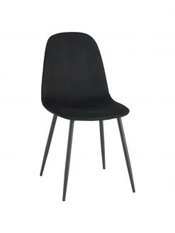 Runder Esstisch Gilda mit Samt-St&uuml;hlen in Schwarz, &Oslash; 110 cm, Ø 110 x H 75 cm -Esszimmer Verkäufe Runder Esstisch Gilda mit Samt Stuhlen in Schwarz O 110 cm 5