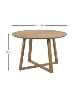 Runder Esstisch Malika aus Birkenholz, &Oslash; 120 cm, Ø 120 x H 75 cm -Esszimmer Verkäufe Runder Esstisch Malika aus Birkenholz O 120 cm 3