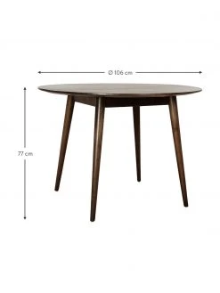 Westwing Collection Runder Esstisch Oscar aus Mangoholz, &Oslash; 106 cm, Ø 106 x H 77 cm -Esszimmer Verkäufe Runder Esstisch Oscar aus Mangoholz O 106 cm 2