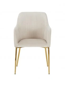 Westwing Collection Samt-Armlehnstuhl Ava in Beige, B 57 x T 63 cm -Esszimmer Verkäufe Samt Armlehnstuhl Ava in Beige 3