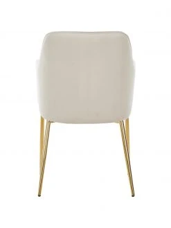 Westwing Collection Samt-Armlehnstuhl Ava in Beige, B 57 x T 63 cm -Esszimmer Verkäufe Samt Armlehnstuhl Ava in Beige 5