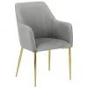 Westwing Collection Samt-Armlehnstuhl Ava in Grau, B 57 x T 63 cm
