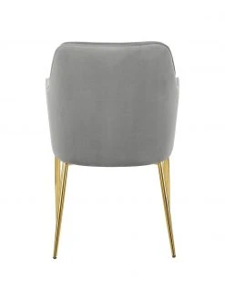 Westwing Collection Samt-Armlehnstuhl Ava in Grau, B 57 x T 63 cm -Esszimmer Verkäufe Samt Armlehnstuhl Ava in Grau 5