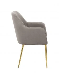 Westwing Collection Samt-Armlehnstuhl Ava in Taupe, B 57 x T 63 cm -Esszimmer Verkäufe Samt Armlehnstuhl Ava in Taupe 4