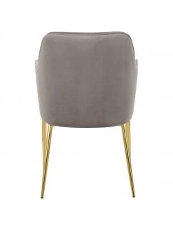 Westwing Collection Samt-Armlehnstuhl Ava in Taupe, B 57 x T 63 cm -Esszimmer Verkäufe Samt Armlehnstuhl Ava in Taupe 5