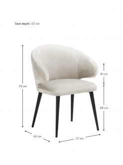 Westwing Collection Samt-Armlehnstuhl Celia in modernem Design, B 57 x T 62 cm -Esszimmer Verkäufe Samt Armlehnstuhl Celia in modernem Design 3