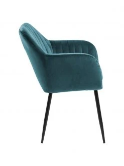 Samt-Armlehnstuhl Emilia in Blau mit Metallbeinen, B 57 x T 59 cm -Esszimmer Verkäufe Samt Armlehnstuhl Emilia in Blau mit Metallbeinen 10