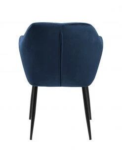 Samt-Armlehnstuhl Emilia in Blau mit Metallbeinen, B 57 x T 59 cm -Esszimmer Verkäufe Samt Armlehnstuhl Emilia in Blau mit Metallbeinen 5