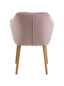 Samt-Armlehnstuhl Emilia in Rosa mit Holzbeinen, B 57 x T 59 cm -Esszimmer Verkäufe Samt Armlehnstuhl Emilia in Rosa mit Holzbeinen 5
