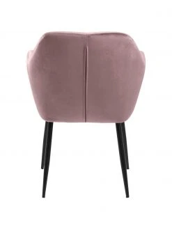 Samt-Armlehnstuhl Emilia in Rosa mit Metallbeinen, B 57 x T 59 cm 13 Samt-Armlehnstuhl Emilia in Rosa mit Metallbeinen, B 57 x T 59 cm -Esszimmer Verkäufe Samt Armlehnstuhl Emilia in Rosa mit Metallbeinen 5