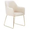 Westwing Collection Samt-Armlehnstuhl Isla in Cremewei&szlig;, B 58 x T 62 cm -Esszimmer Verkäufe Samt Armlehnstuhl Isla in Cremeweiss
