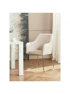 Esszimmer Verkäufe -Esszimmer Verkäufe Samt Armlehnstuhl Isla in Cremeweiss 7