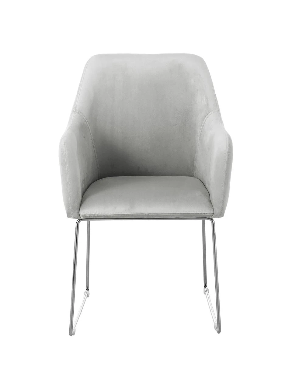 Westwing Collection Samt-Armlehnstuhl Isla in Hellgrau, B 60 x T 62 cm 6 Westwing Collection Samt-Armlehnstuhl Isla in Hellgrau, B 60 x T 62 cm – Bild 4