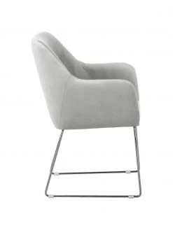 Westwing Collection Samt-Armlehnstuhl Isla in Hellgrau, B 60 x T 62 cm 12 Westwing Collection Samt-Armlehnstuhl Isla in Hellgrau, B 60 x T 62 cm -Esszimmer Verkäufe Samt Armlehnstuhl Isla in Hellgrau 4