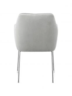 Westwing Collection Samt-Armlehnstuhl Isla in Hellgrau, B 60 x T 62 cm 13 Westwing Collection Samt-Armlehnstuhl Isla in Hellgrau, B 60 x T 62 cm -Esszimmer Verkäufe Samt Armlehnstuhl Isla in Hellgrau 5