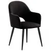 Westwing Collection Samt-Armlehnstuhl Rachel in Schwarz, B 56 x T 70 cm -Esszimmer Verkäufe Samt Armlehnstuhl Rachel in Schwarz