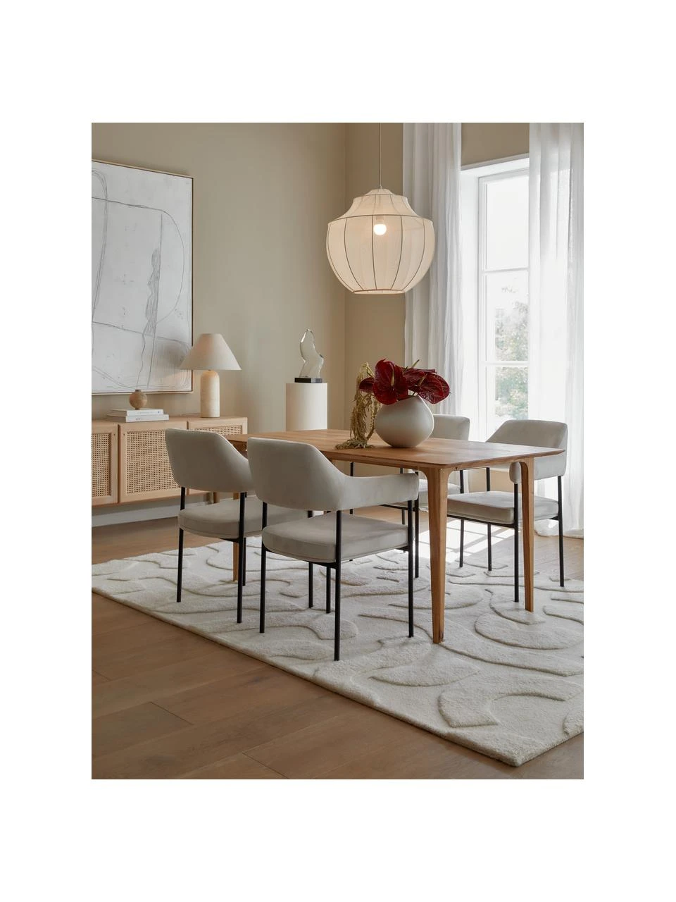 Westwing Collection Samt-Armlehnstuhl Zoe in Cremeweiß, B 56 x T 62 cm 5 Westwing Collection Samt-Armlehnstuhl Zoe in Cremeweiß, B 56 x T 62 cm – Bild 3