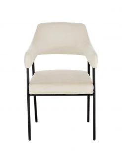 Westwing Collection Samt-Armlehnstuhl Zoe in Cremeweiß, B 56 x T 62 cm 12 Westwing Collection Samt-Armlehnstuhl Zoe in Cremeweiß, B 56 x T 62 cm -Esszimmer Verkäufe Samt Armlehnstuhl Zoe in Cremeweiss 4