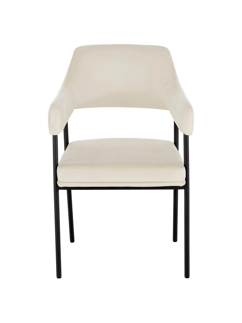 Westwing Collection Samt-Armlehnstuhl Zoe in Cremeweiß, B 56 x T 62 cm 7 Westwing Collection Samt-Armlehnstuhl Zoe in Cremeweiß, B 56 x T 62 cm – Bild 5