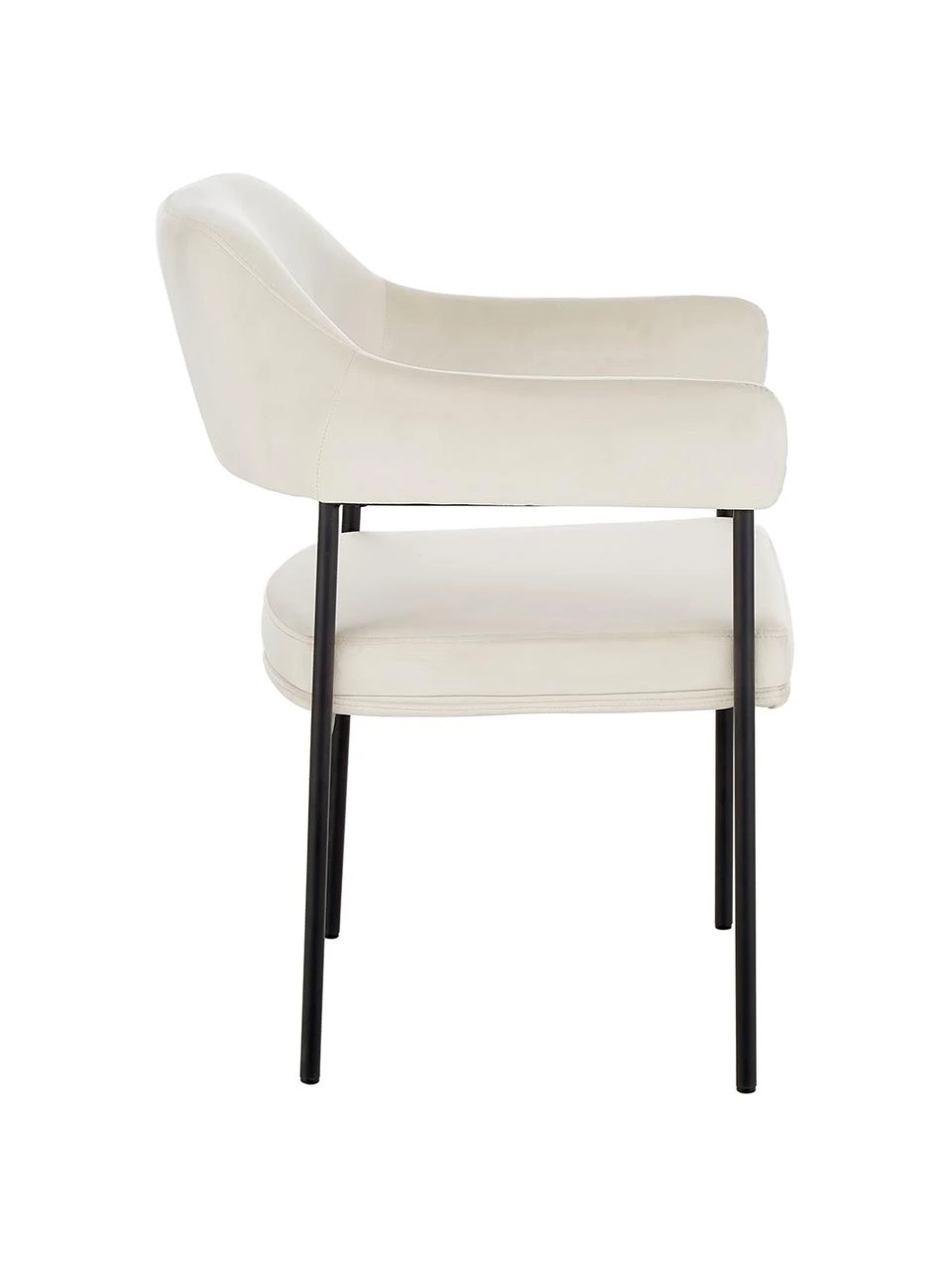 Westwing Collection Samt-Armlehnstuhl Zoe in Cremeweiß, B 56 x T 62 cm 8 Westwing Collection Samt-Armlehnstuhl Zoe in Cremeweiß, B 56 x T 62 cm – Bild 6