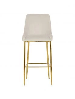 Westwing Collection Samt-Barstuhl Ava in Beige, B 48 x H 107 cm -Esszimmer Verkäufe Samt Barstuhl Ava in Beige 3