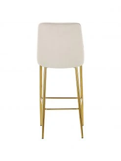 Westwing Collection Samt-Barstuhl Ava in Beige, B 48 x H 107 cm -Esszimmer Verkäufe Samt Barstuhl Ava in Beige 5