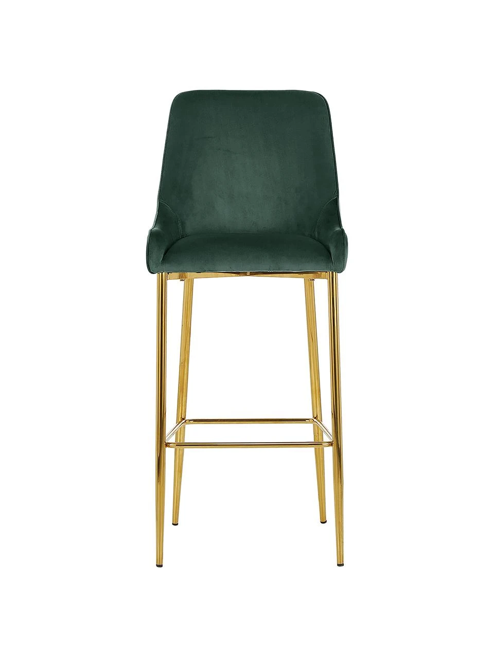 Westwing Collection Samt-Barstuhl Ava in Dunkelgrün, B 48 x H 107 cm 6 Westwing Collection Samt-Barstuhl Ava in Dunkelgrün, B 48 x H 107 cm – Bild 4