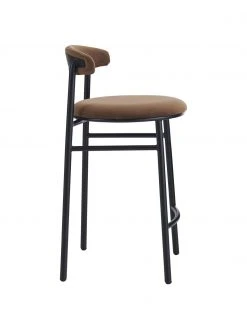 Samt-Barstuhl Doggi in Braun, B 44 x H 84 cm -Esszimmer Verkäufe Samt Barstuhl Doggi in Braun 5