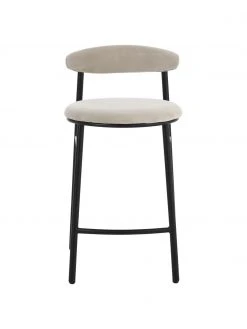 Samt-Barstuhl Doggi in Cremefarben, B 44 x H 84 cm -Esszimmer Verkäufe Samt Barstuhl Doggi in Cremefarben 3