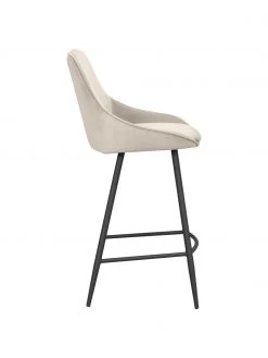 Rowico Samt-Barstuhl Sierra in Beige mit Metall-Beinen, B 47 x H 97 cm -Esszimmer Verkäufe Samt Barstuhl Sierra in Beige mit Metall Beinen 4