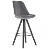 Samt-Barstühle Dima in Grau, 2 Stück, B 49 x H 112 cm -Esszimmer Verkäufe Samt Barstuhle Dima in Grau 2 Stuck