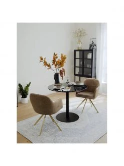 Westwing Collection Samt-Drehstuhl Lola mit Armlehne in Hellbraun, B 58 x T 53 cm 10 Westwing Collection Samt-Drehstuhl Lola mit Armlehne in Hellbraun, B 58 x T 53 cm -Esszimmer Verkäufe Samt Drehstuhl Lola mit Armlehne in Hellbraun 2