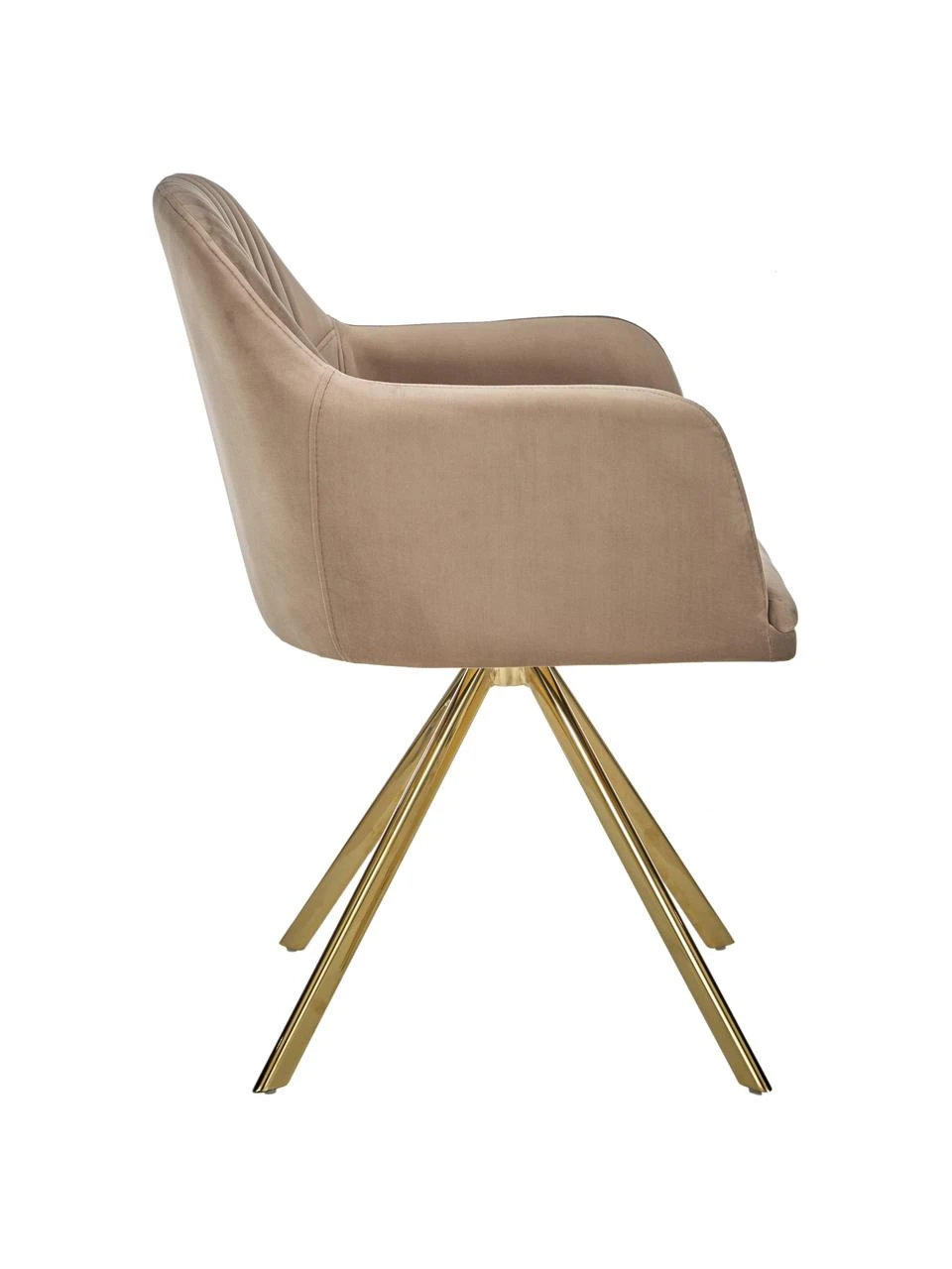 Westwing Collection Samt-Drehstuhl Lola mit Armlehne in Hellbraun, B 58 x T 53 cm 8 Westwing Collection Samt-Drehstuhl Lola mit Armlehne in Hellbraun, B 58 x T 53 cm – Bild 6