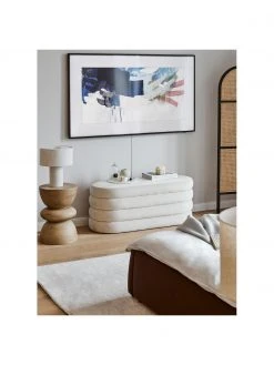 Westwing Collection Samt-Polsterbank Alto in Cremewei&szlig;, B 110 x H 47 cm -Esszimmer Verkäufe Samt Polsterbank Alto in Cremeweiss 2