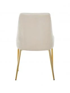 Westwing Collection Samt-Polsterstuhl Ava in Beige, B 53 x T 60 cm -Esszimmer Verkäufe Samt Polsterstuhl Ava in Beige 5