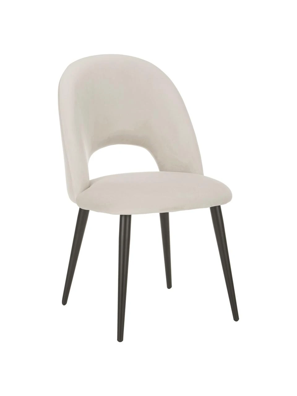 Westwing Collection Samt-Polsterstuhl Rachel in Beige, B 53 x T 57 cm 3 Westwing Collection Samt-Polsterstuhl Rachel in Beige, B 53 x T 57 cm