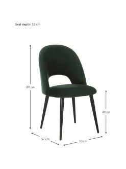 Westwing Collection Samt-Polsterstuhl Rachel in Dunkelgrün, B 53 x T 57 cm 10 Westwing Collection Samt-Polsterstuhl Rachel in Dunkelgrün, B 53 x T 57 cm -Esszimmer Verkäufe Samt Polsterstuhl Rachel in Dunkelgrun 2