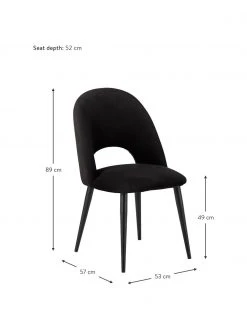 Westwing Collection Samt-Polsterstuhl Rachel in Schwarz, B 53 x T 57 cm 10 Westwing Collection Samt-Polsterstuhl Rachel in Schwarz, B 53 x T 57 cm -Esszimmer Verkäufe Samt Polsterstuhl Rachel in Schwarz 2