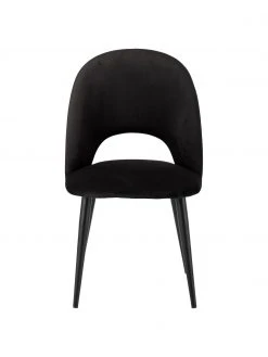 Westwing Collection Samt-Polsterstuhl Rachel in Schwarz, B 53 x T 57 cm 11 Westwing Collection Samt-Polsterstuhl Rachel in Schwarz, B 53 x T 57 cm -Esszimmer Verkäufe Samt Polsterstuhl Rachel in Schwarz 3