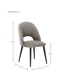 Westwing Collection Samt-Polsterstuhl Rachel in Taupe, B 53 x T 57 cm 10 Westwing Collection Samt-Polsterstuhl Rachel in Taupe, B 53 x T 57 cm -Esszimmer Verkäufe Samt Polsterstuhl Rachel in Taupe 2