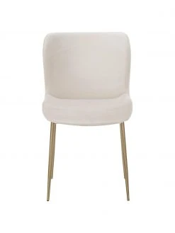 Westwing Collection Samt-Polsterstuhl Tess in Beige, B 49 x T 64 cm -Esszimmer Verkäufe Samt Polsterstuhl Tess in Beige 4